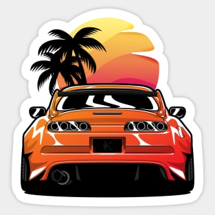 Orange Supra mk4 back Sticker